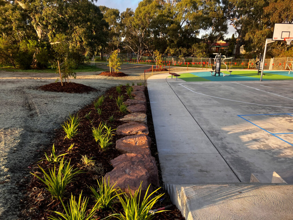Park with basketball court