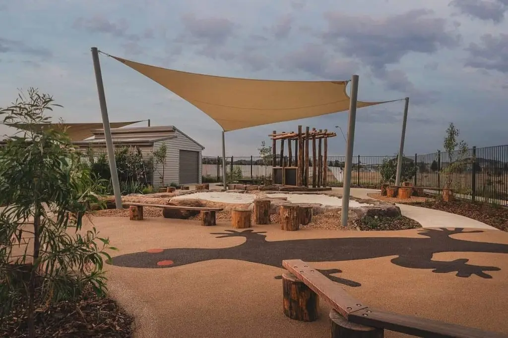 Outdoor learning space with shade sail