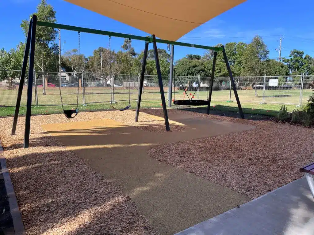 Swing set in park