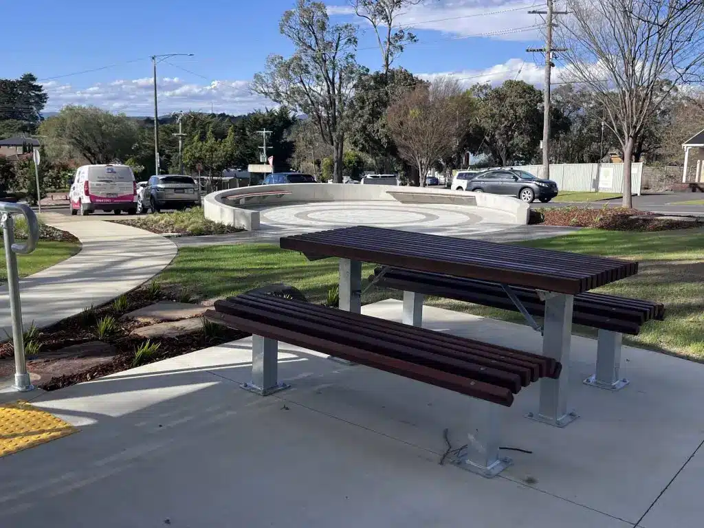 Park picnic table and seating