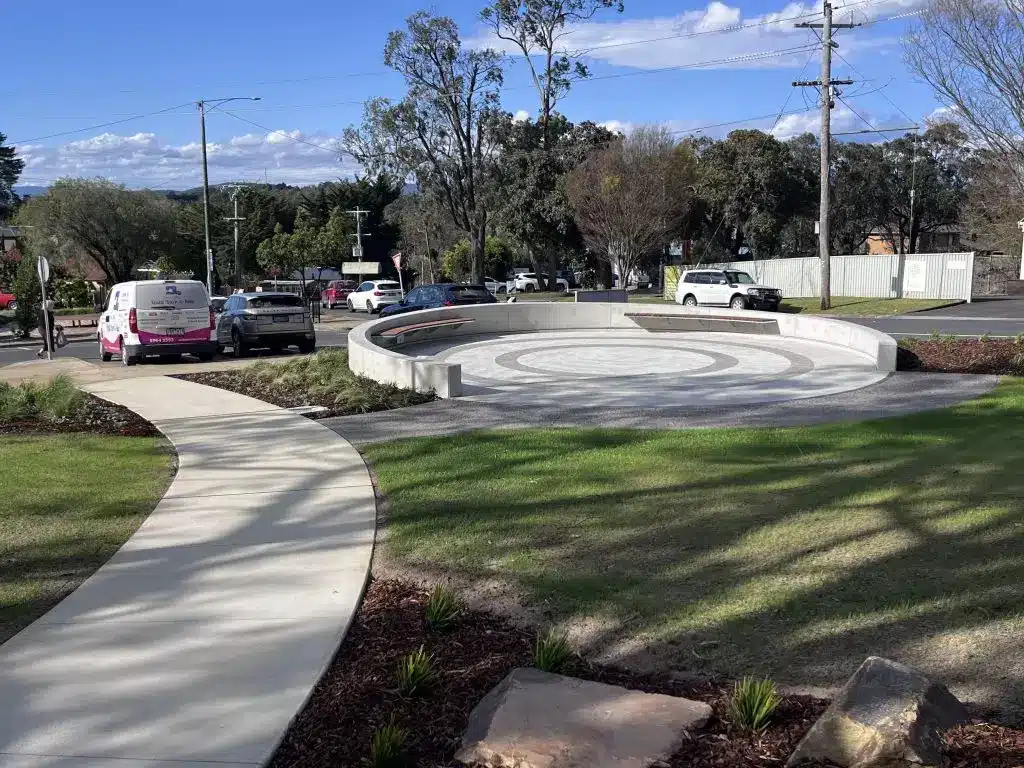 Circular outdoor seating area