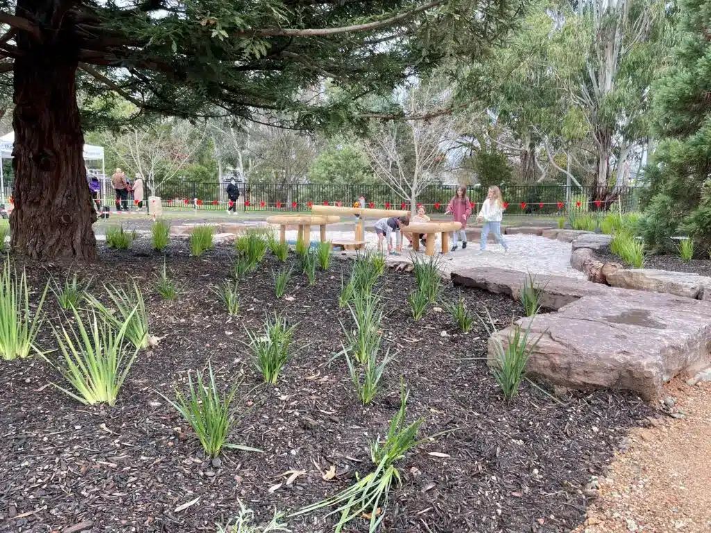 Garden with people relaxing